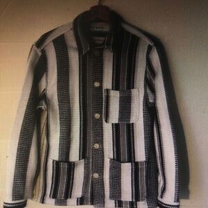 Striped Black and White Men's Jacket